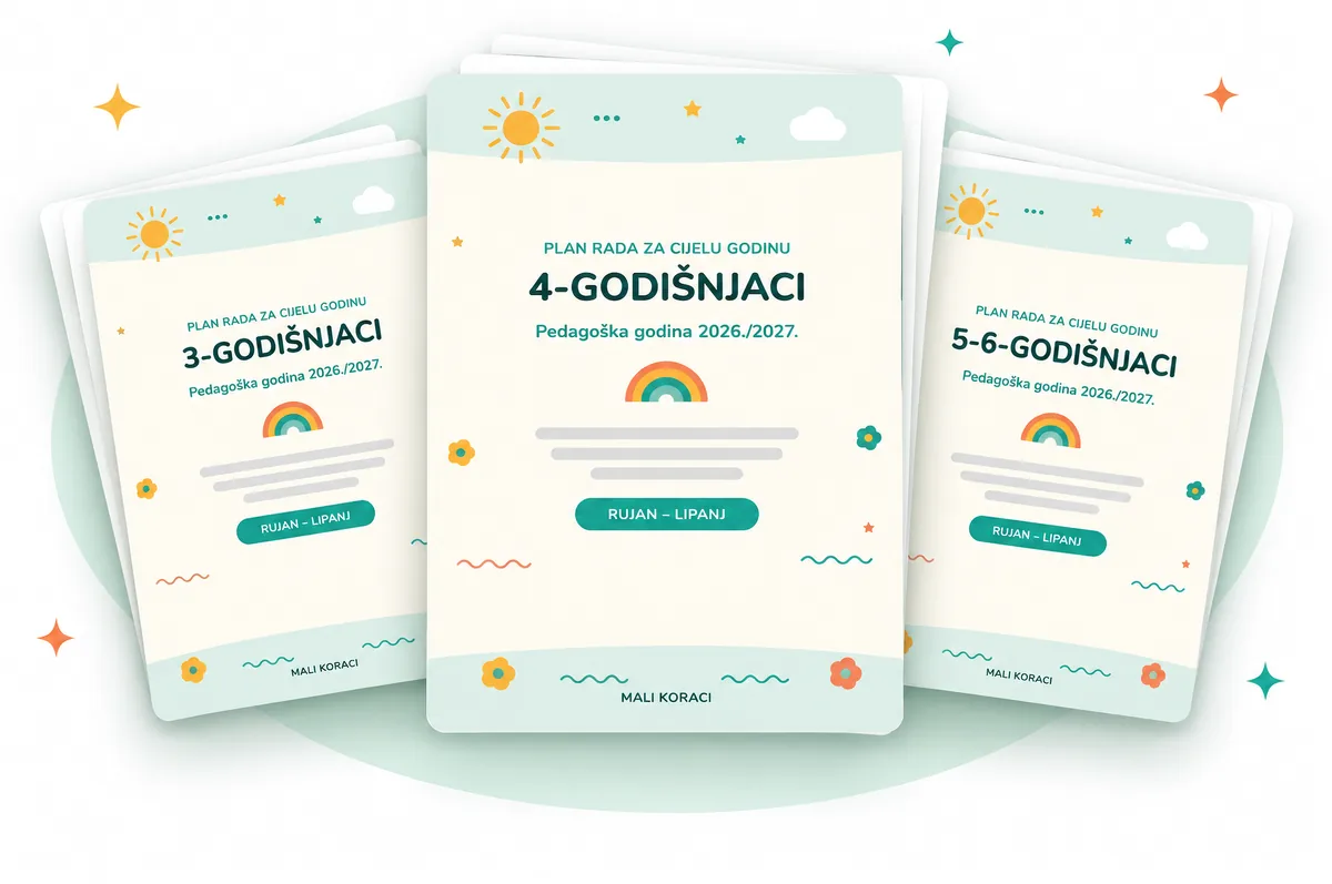 Planovi rada za cijelu godinu za 3-godišnjake, 4-godišnjake i 5-6-godišnjake