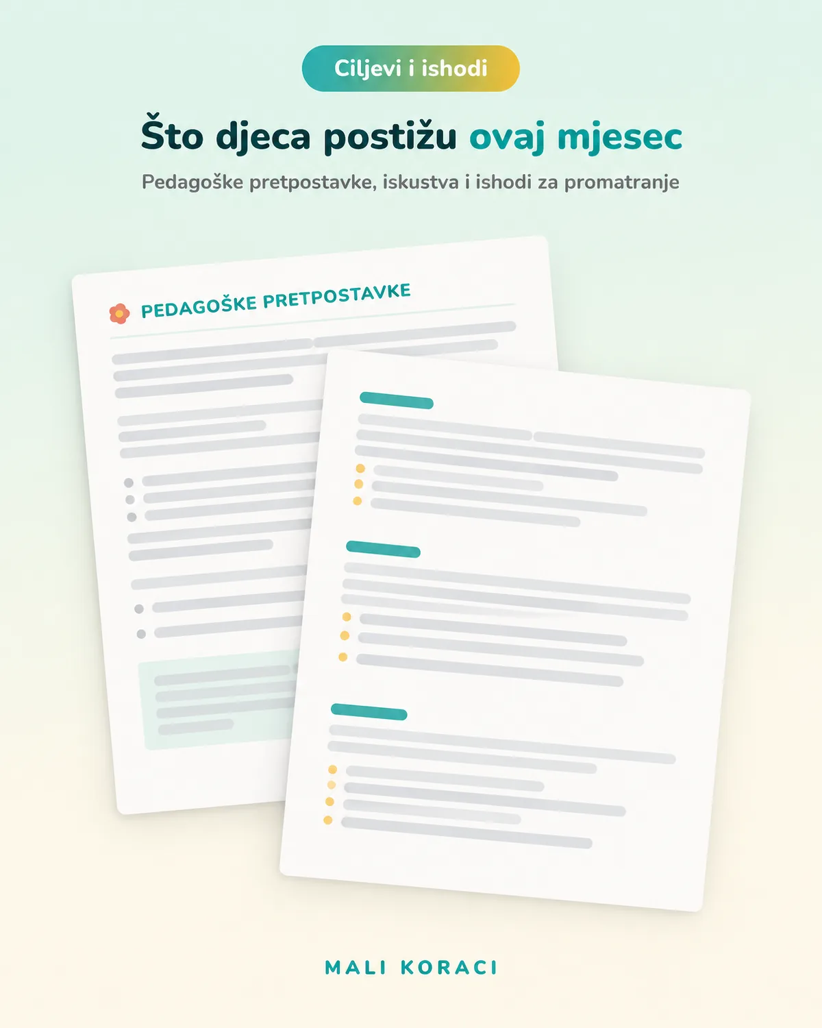Pedagoške pretpostavke, iskustva i ishodi mjeseca