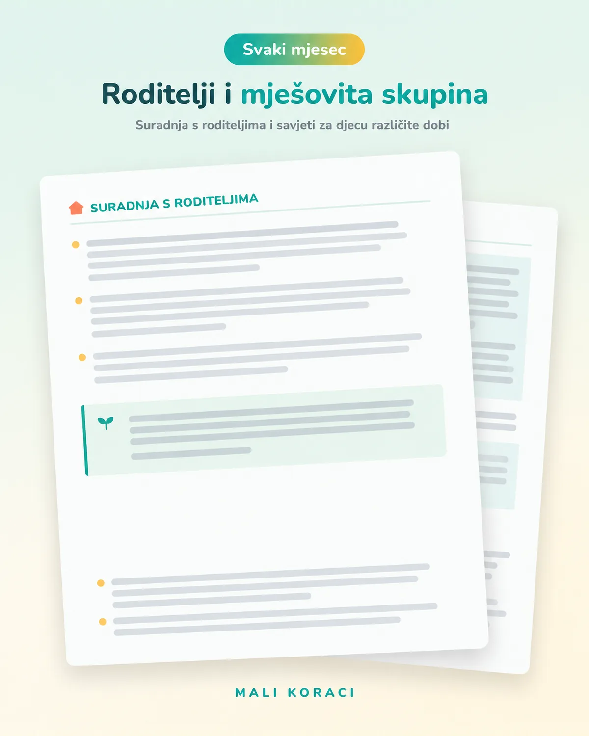 Suradnja s roditeljima i savjeti za mješovitu skupinu
